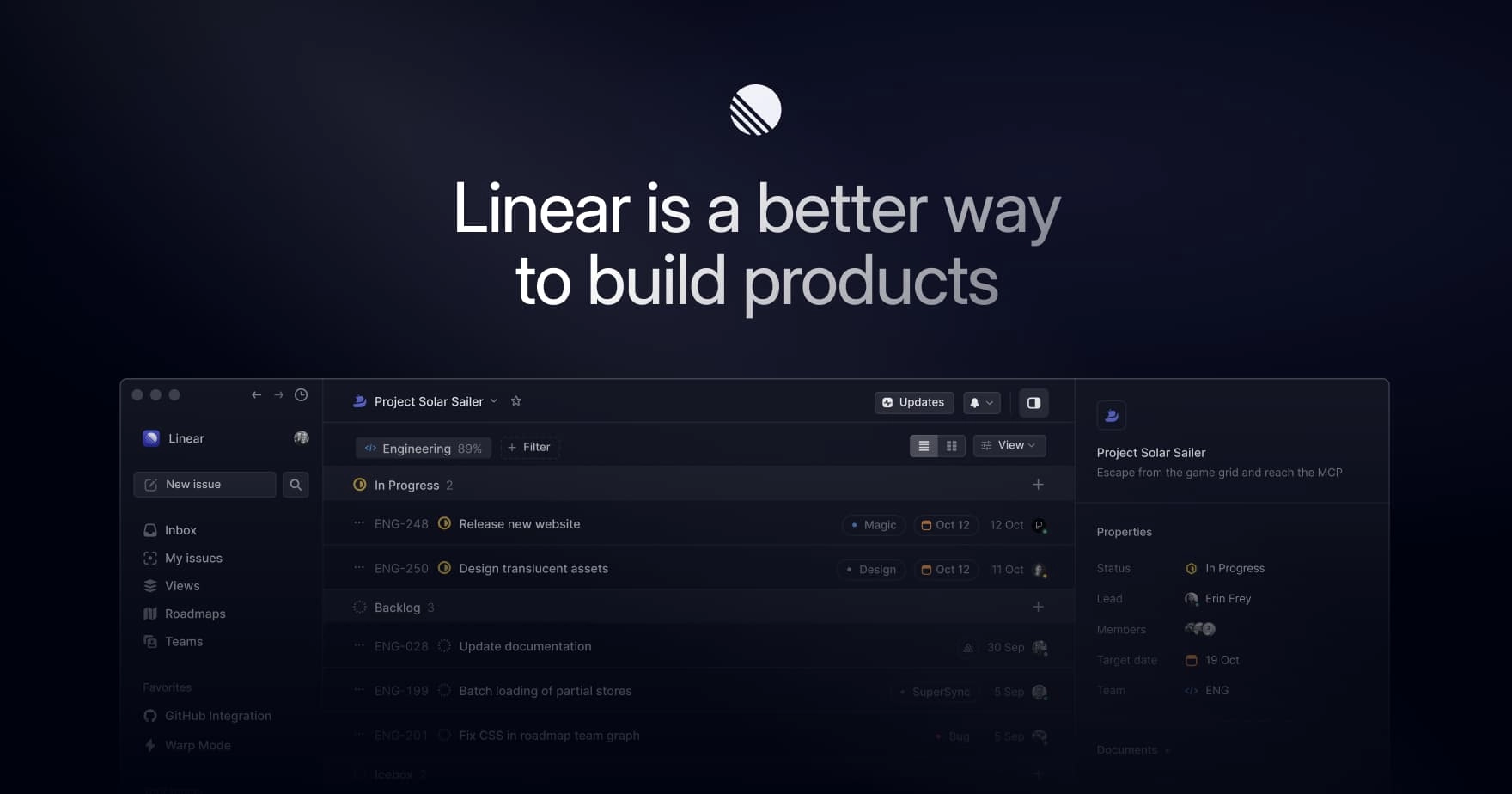 Open Graph image example by Linear